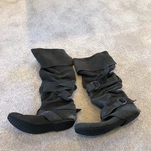 Steve Madden Grey Suede Slouchy Boots Size 6